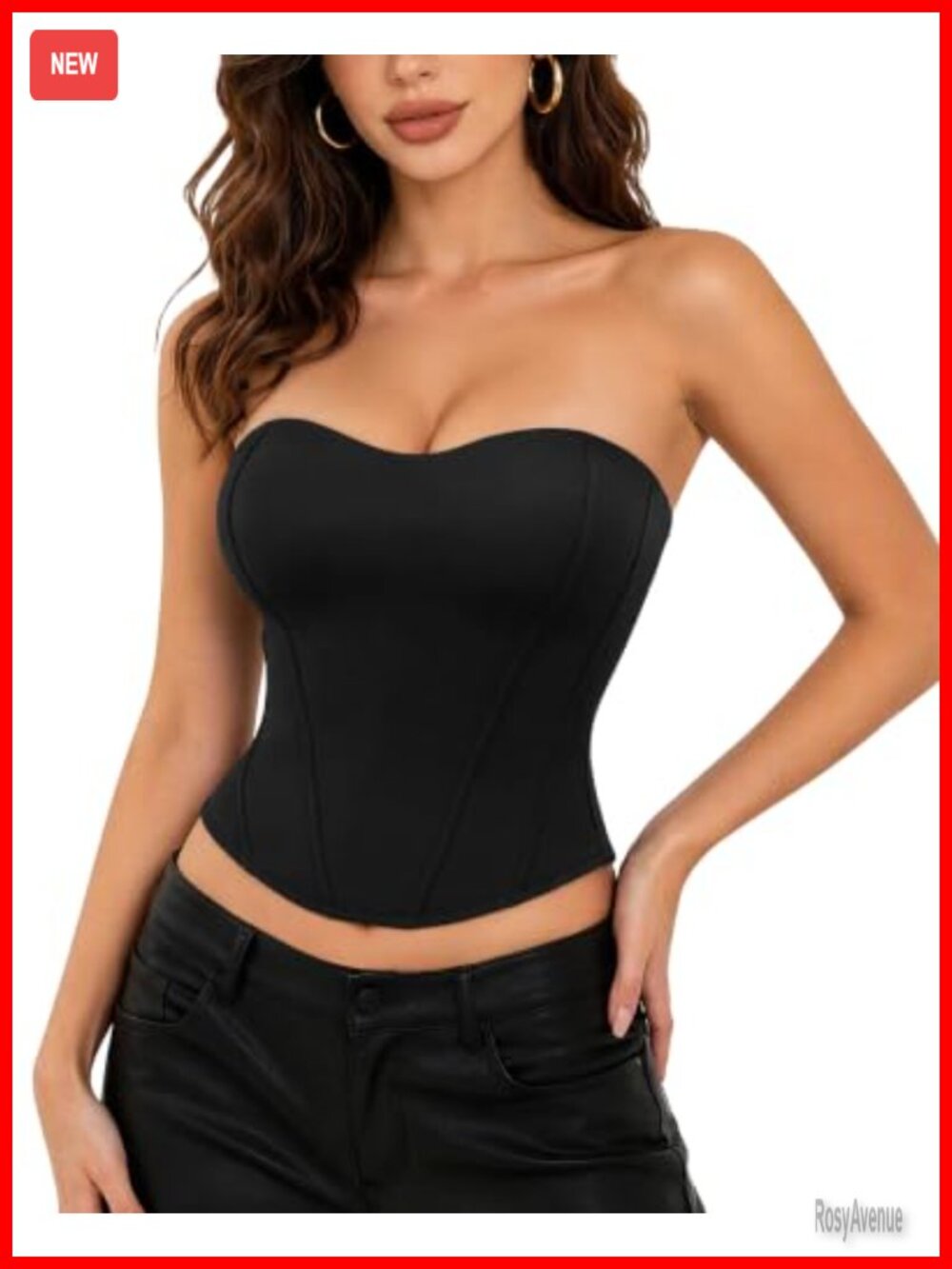 Women's Strapless Corset Top Retro Bustier with Built-in Pads